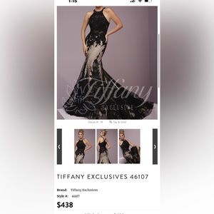 Tiffany Designs Black Dress Prom gown size 0